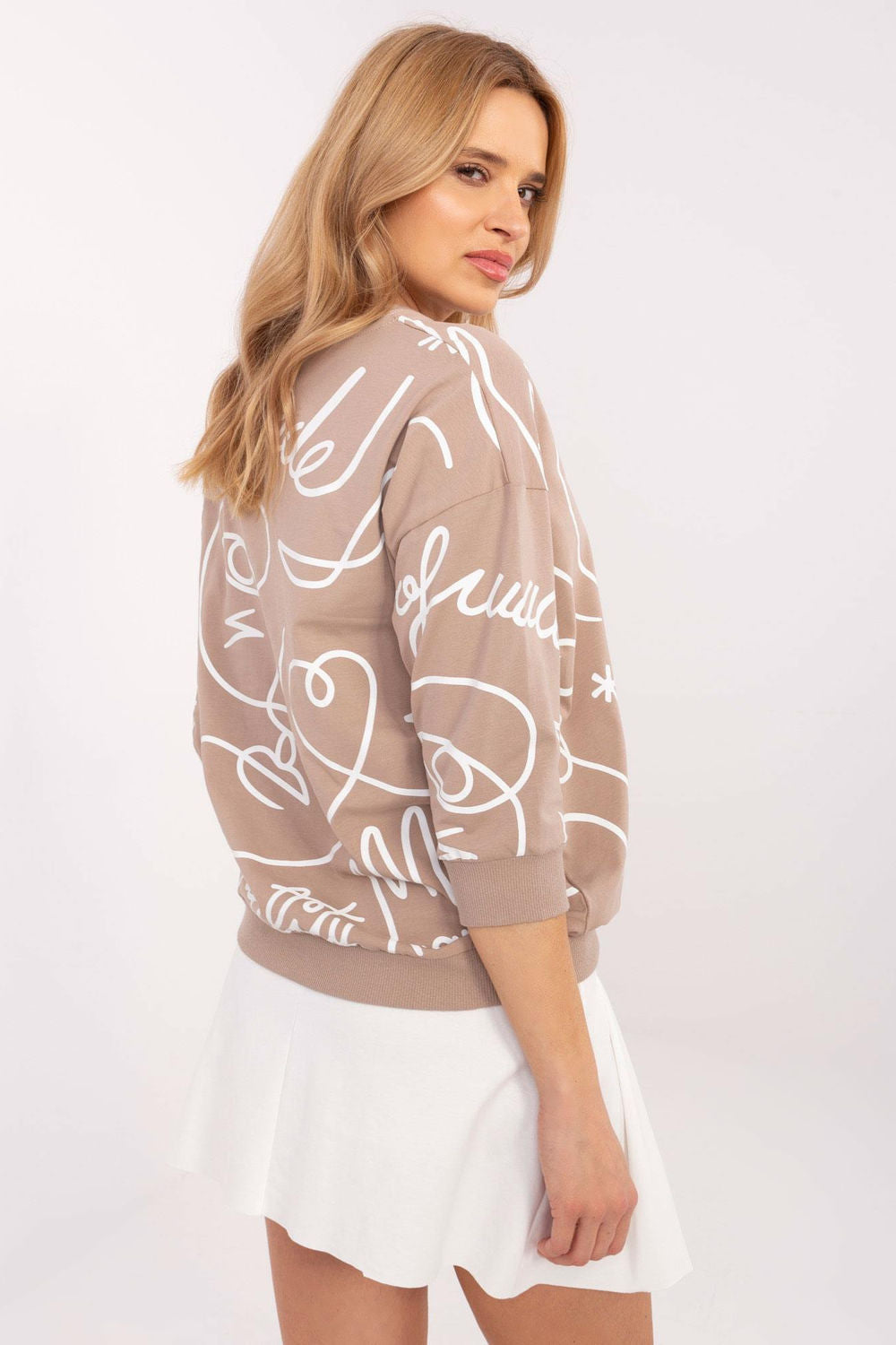 Rue Paris Dark Beige Cotton Blouse - view 3