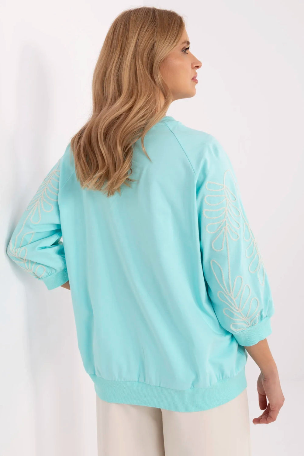 Rue Paris Mint Cotton Sweatshirt - view 2