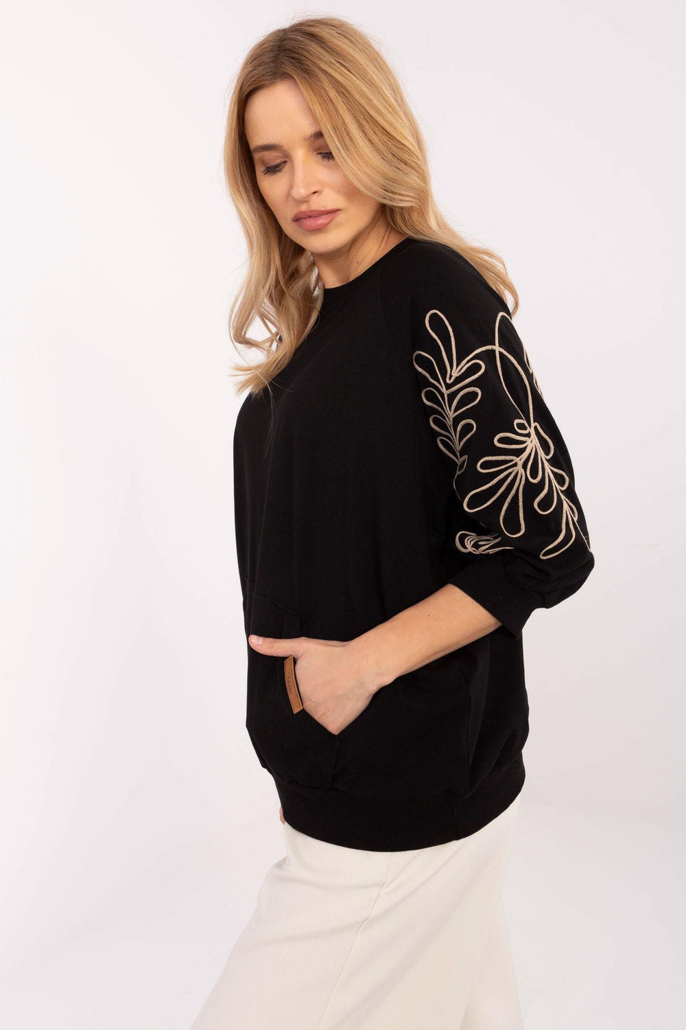 Rue Paris Black Cotton Sweatshirt - view 2
