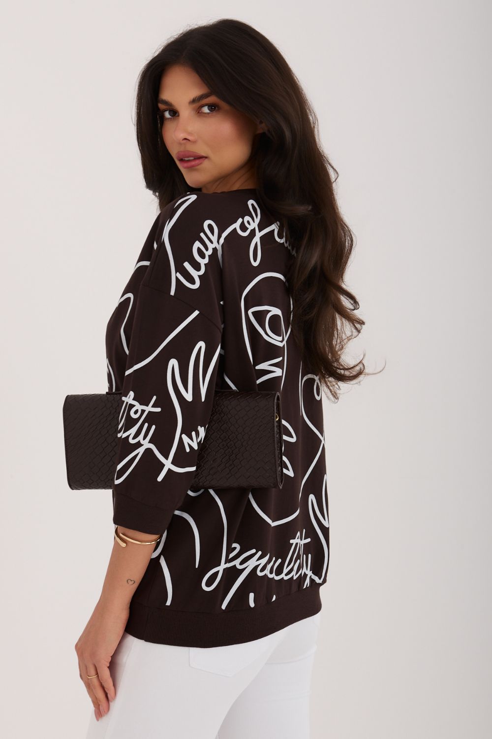 Rue Paris Dark Brown Cotton Blouse - view 4