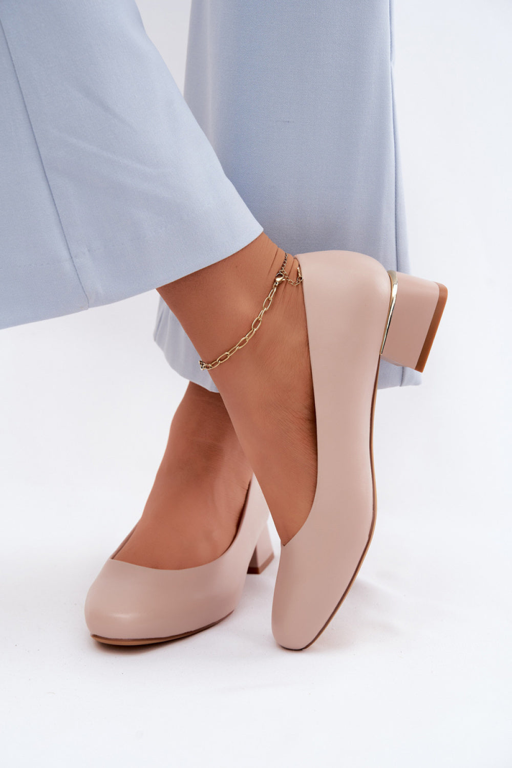Step In Style Sergio Leone Beige Court Shoes - view 3