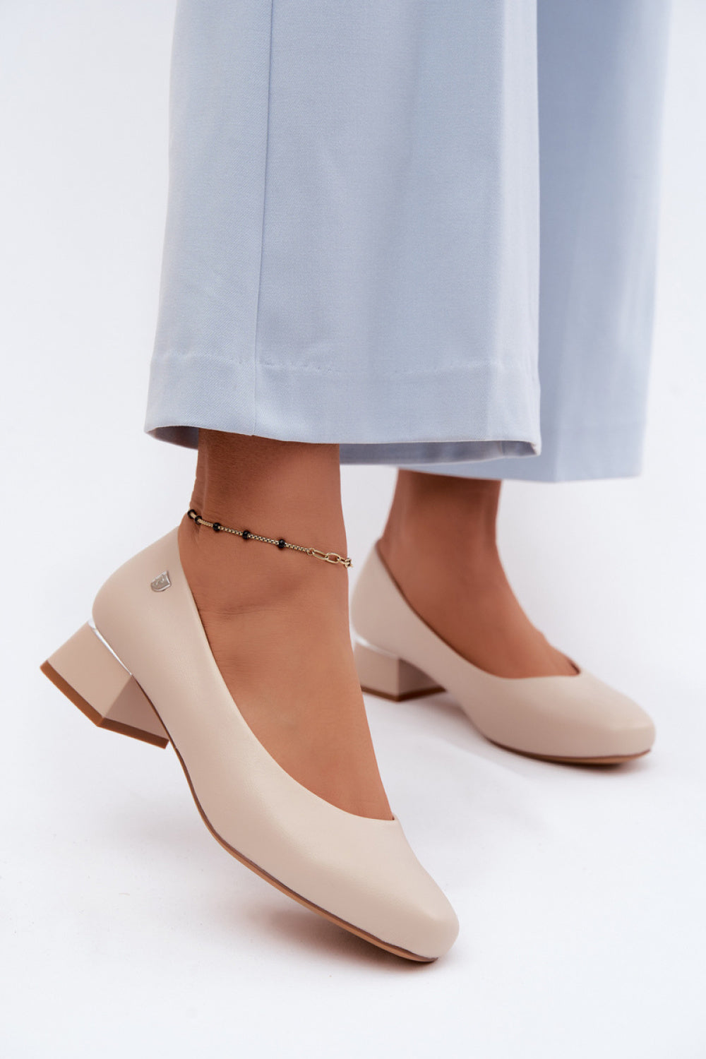 Step In Style Sergio Leone Light Beige Court Shoes