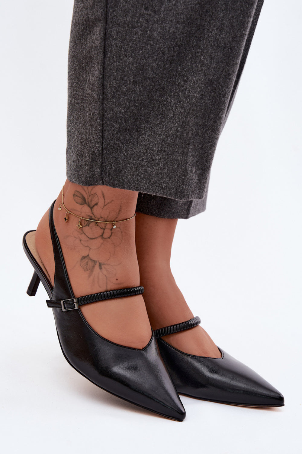 Step In Style Black Court Shoes