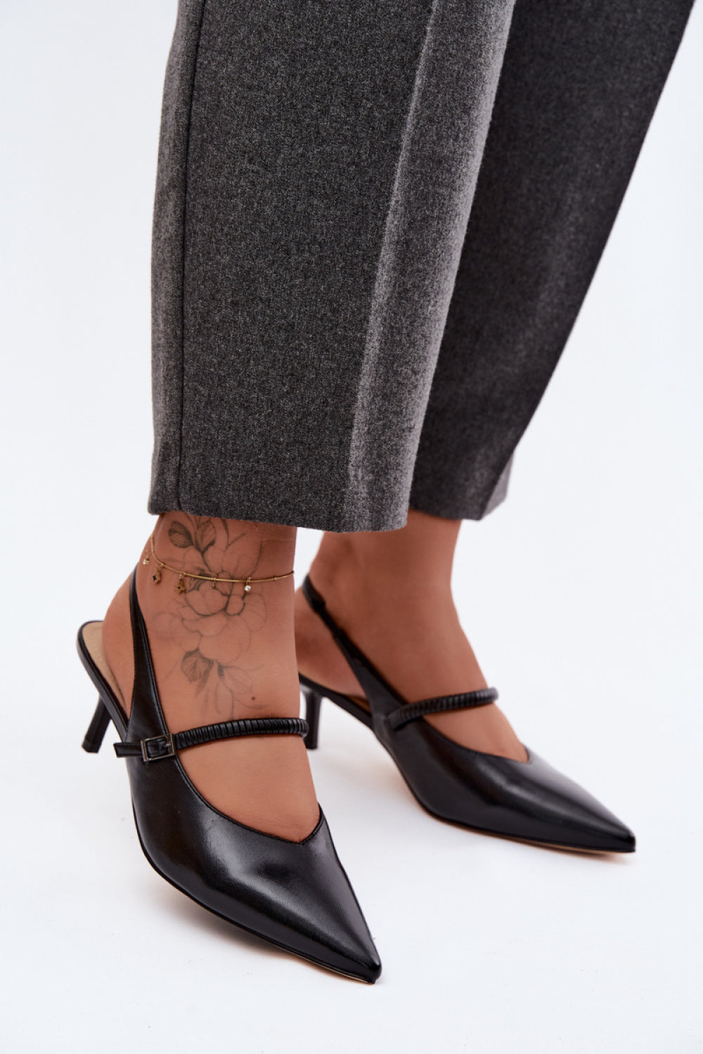 Step In Style Black Court Shoes - view 3