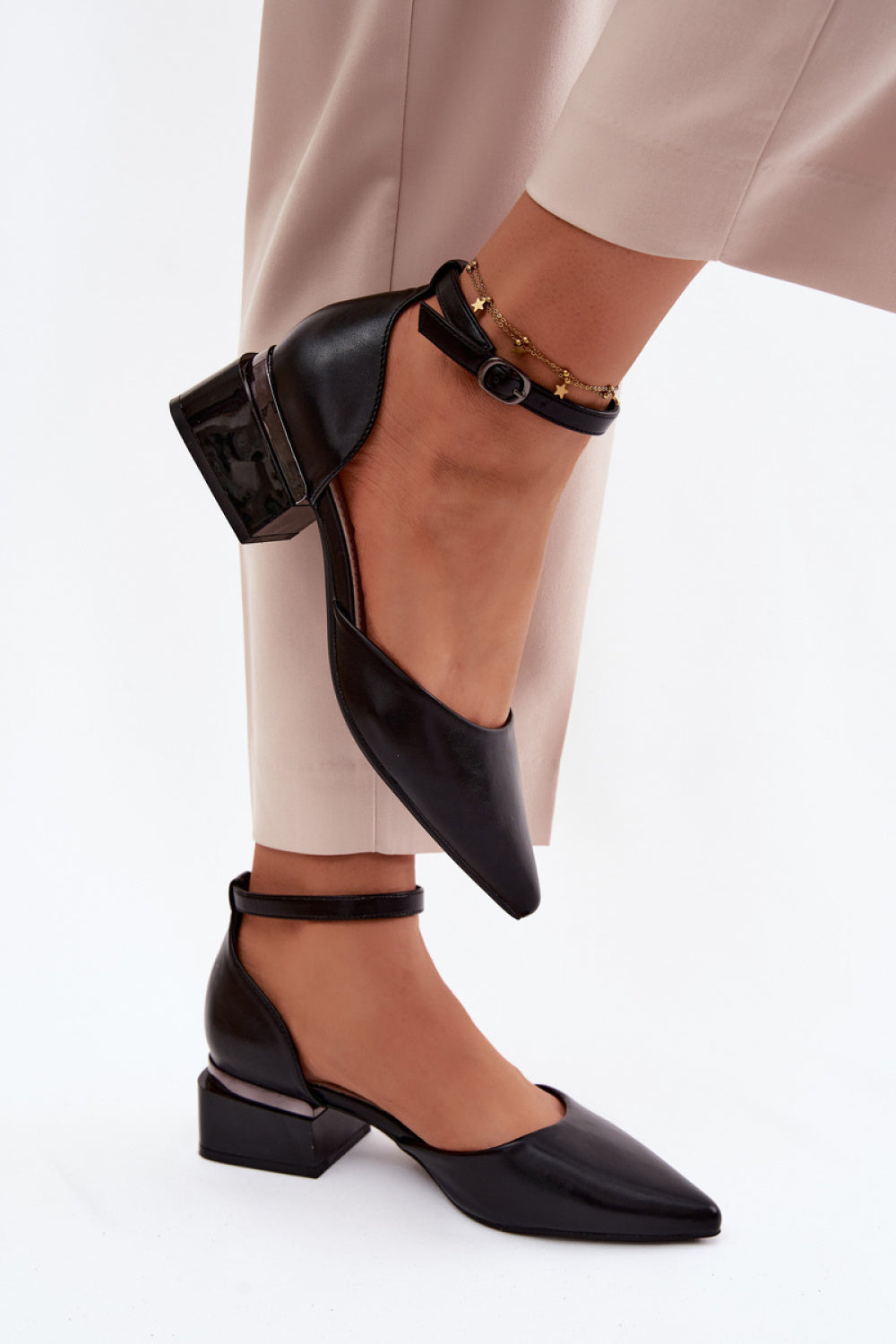 Step In Style Vinceza Black Court Shoes
