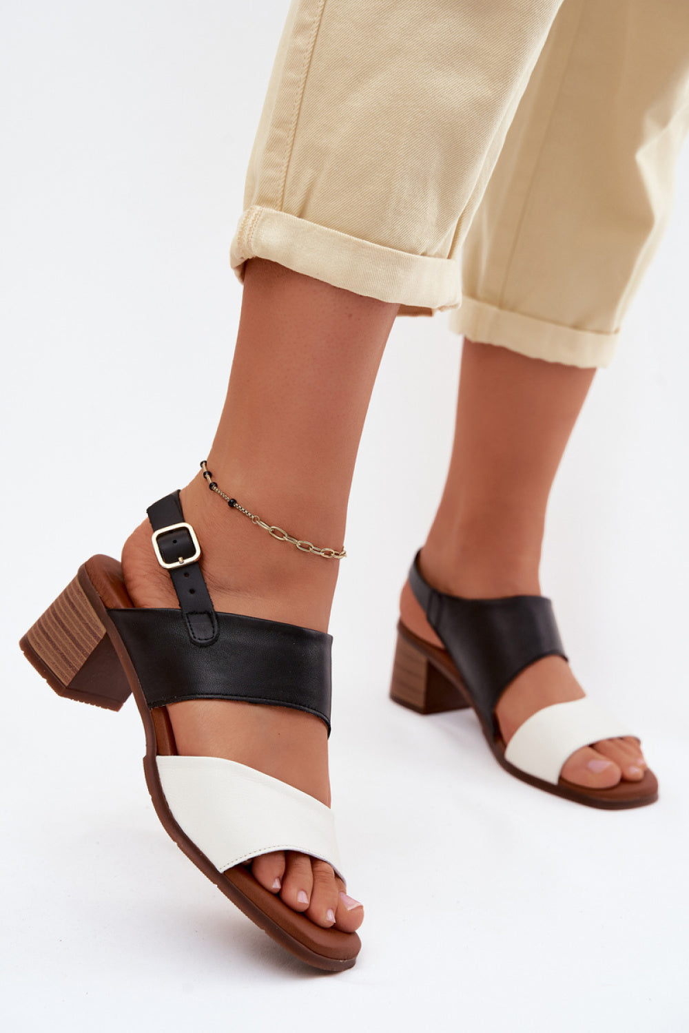 Step In Style Maciejka Beige Heeled Sandals