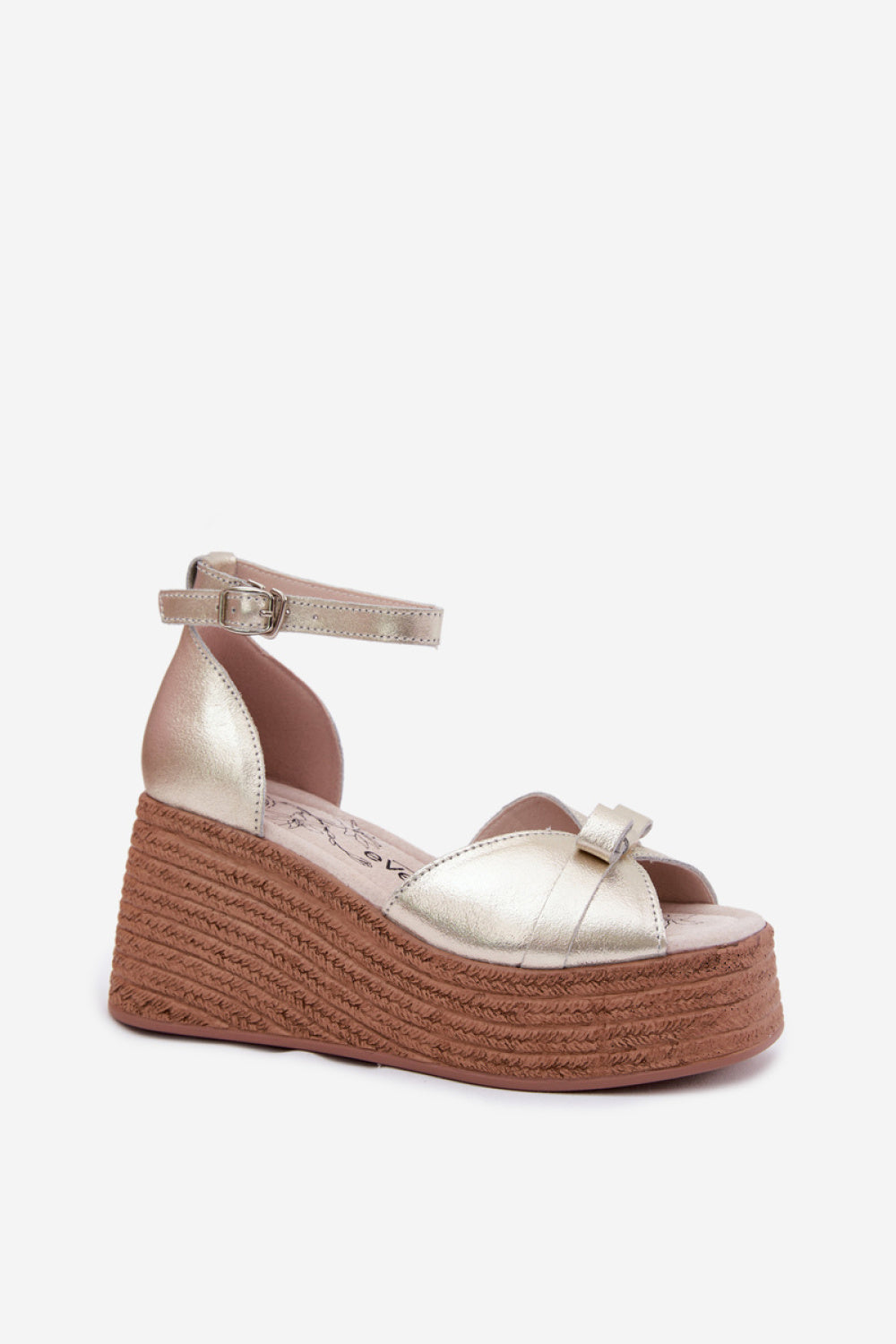 Step In Style Ashen Gold Wedge Sandals - view 2