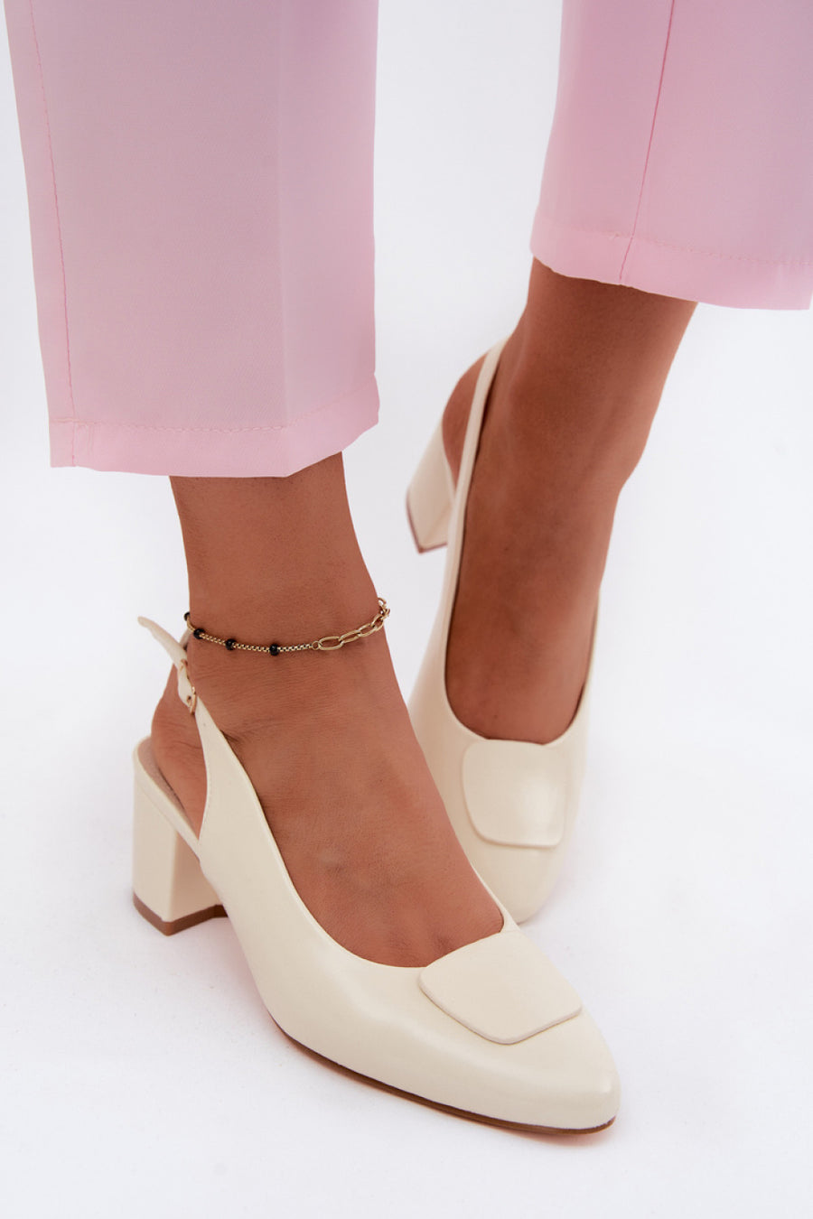 Step In Style Maden Ecru Heeled Sandals