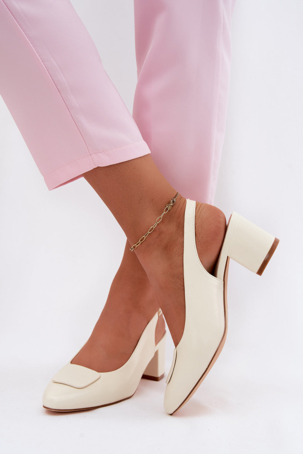 Step In Style Maden Ecru Heeled Sandals - view 3