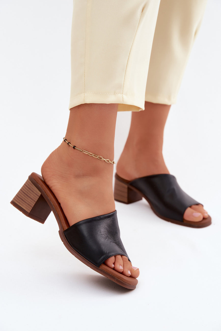 Step In Style Maciejka Black Heeled Sandals