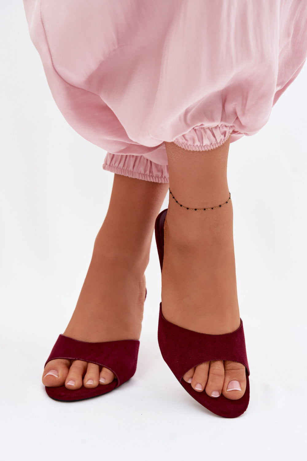 Step In Style Melissea Burgundy Suede Heeled Sandals - view 3