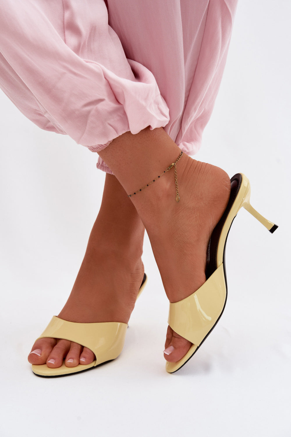 Step In Style Melissea Yellow Patent Heeled Sandals - view 3