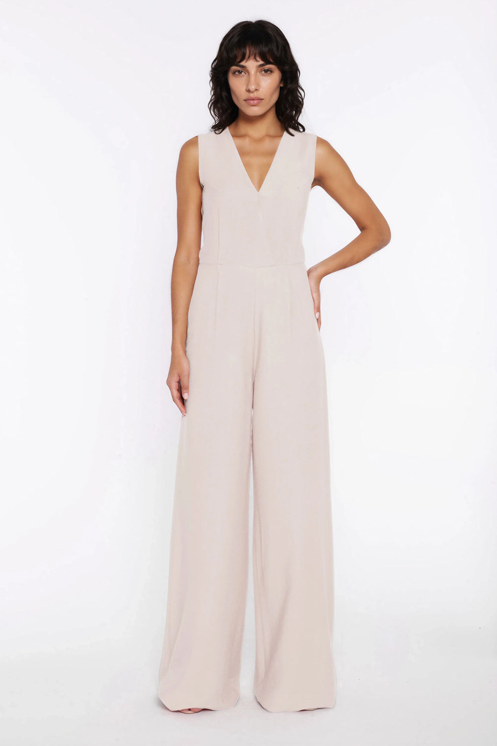 Nife Beige Rayon Jumpsuit - view 2
