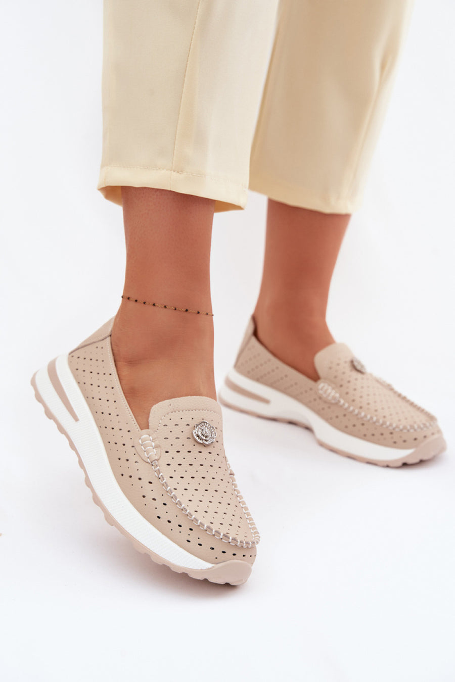 Step In Style Kemela Beige Moccasins