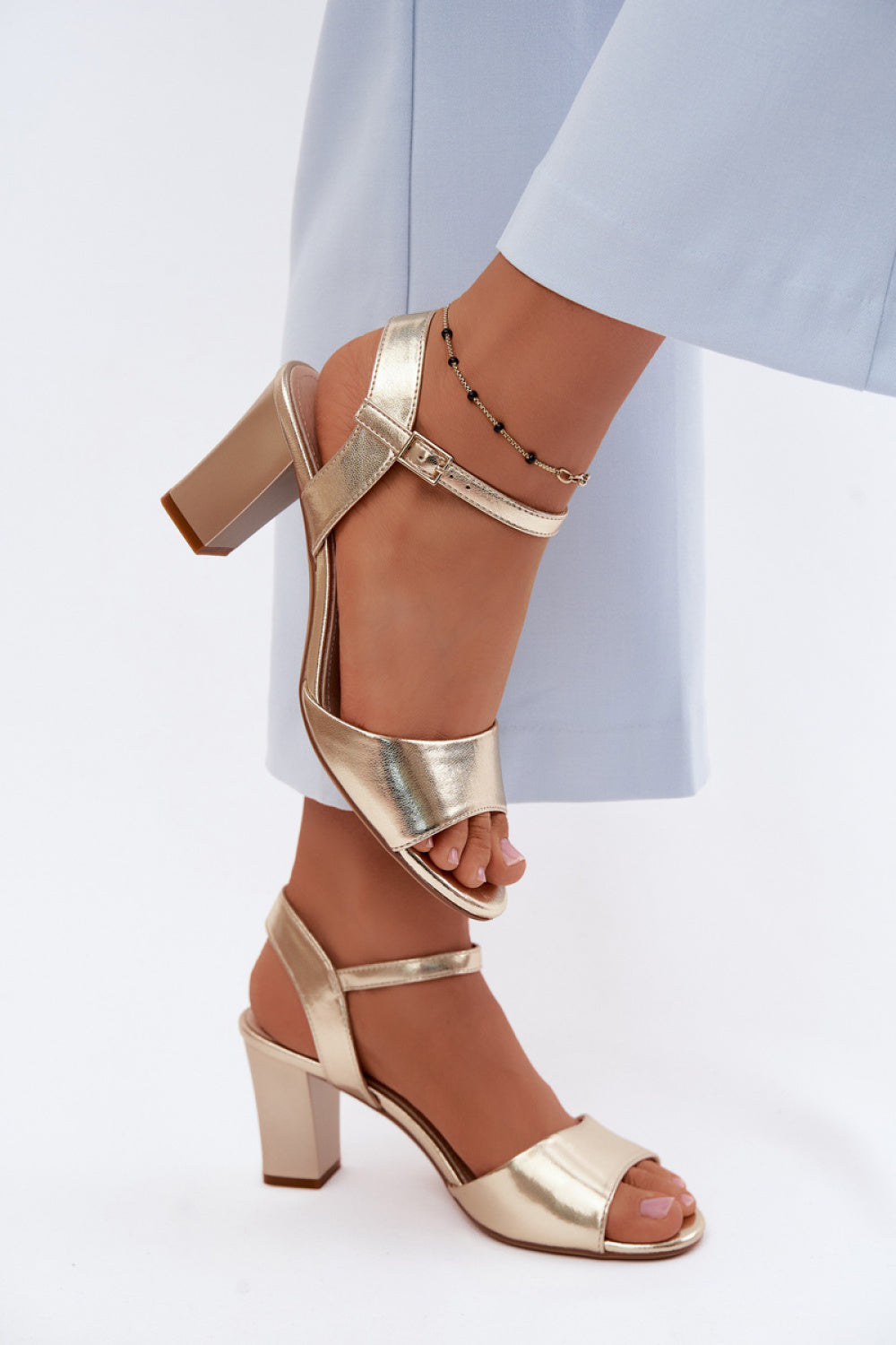 Step In Style Sergio Leone Gold Heeled Sandals