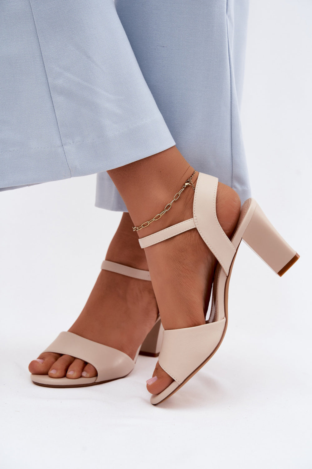 Step In Style Sergio Leone Beige Heeled Sandals - view 3