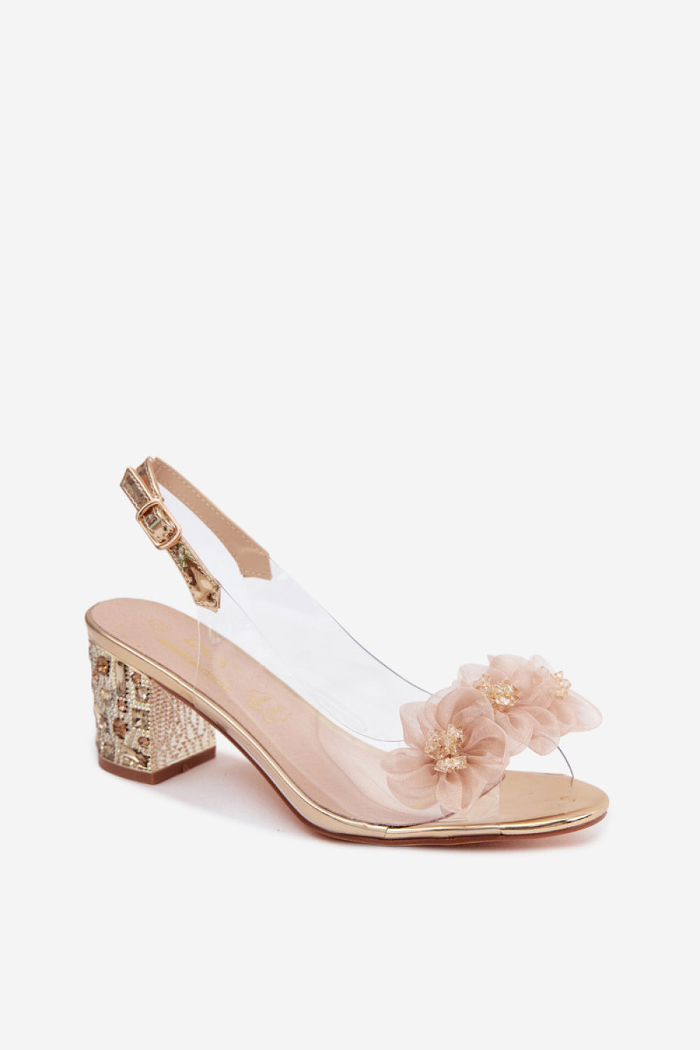 Step In Style Gold Heeled Sandals - view 2