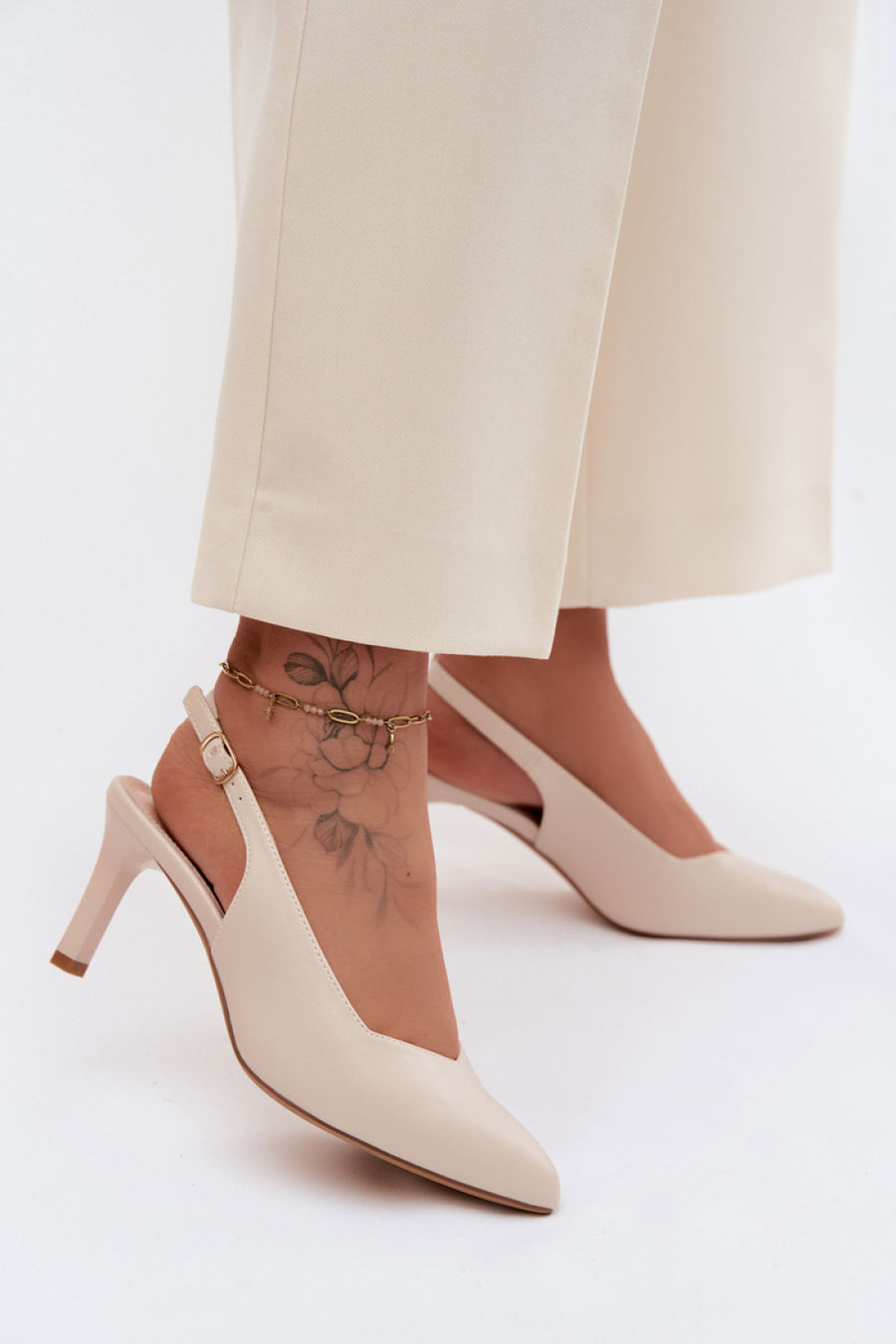 Step In Style Sergio Leone Beige Heeled Sandals