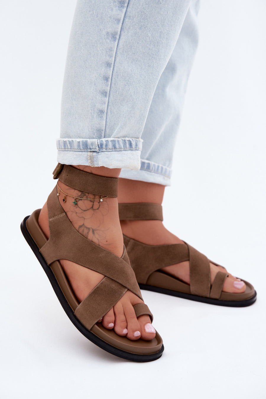 Step In Style Dark Beige Sandals