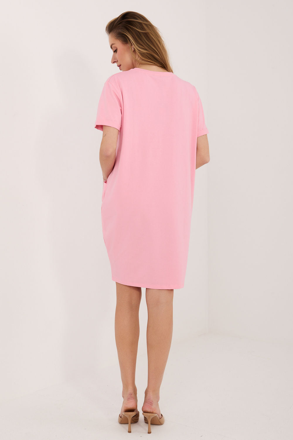 Rue Paris Light Pink Short Sleeve Dress - view 3