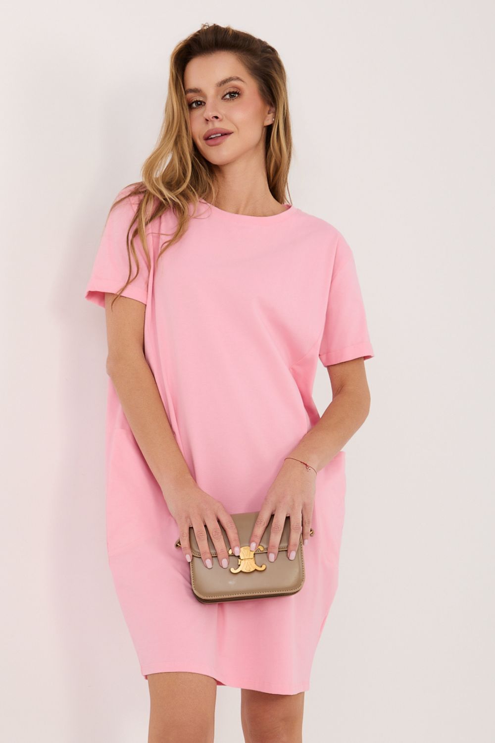 Rue Paris Light Pink Short Sleeve Dress - view 4