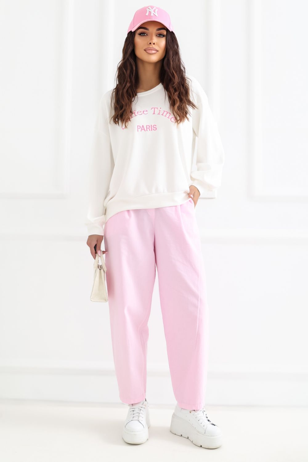 Rue Paris Light Pink Cotton Corduroy Trousers - view 2