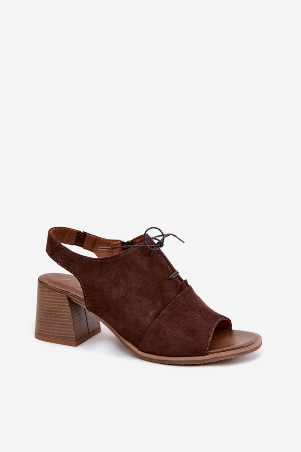 Step In Style Zazoo Chocolate Suede Heeled Sandals - view 2