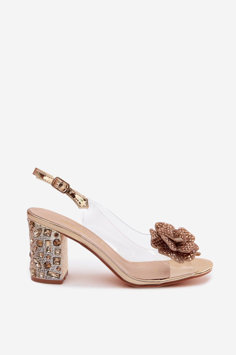 Step In Style Gold Sheer Heeled Sandals - view 2