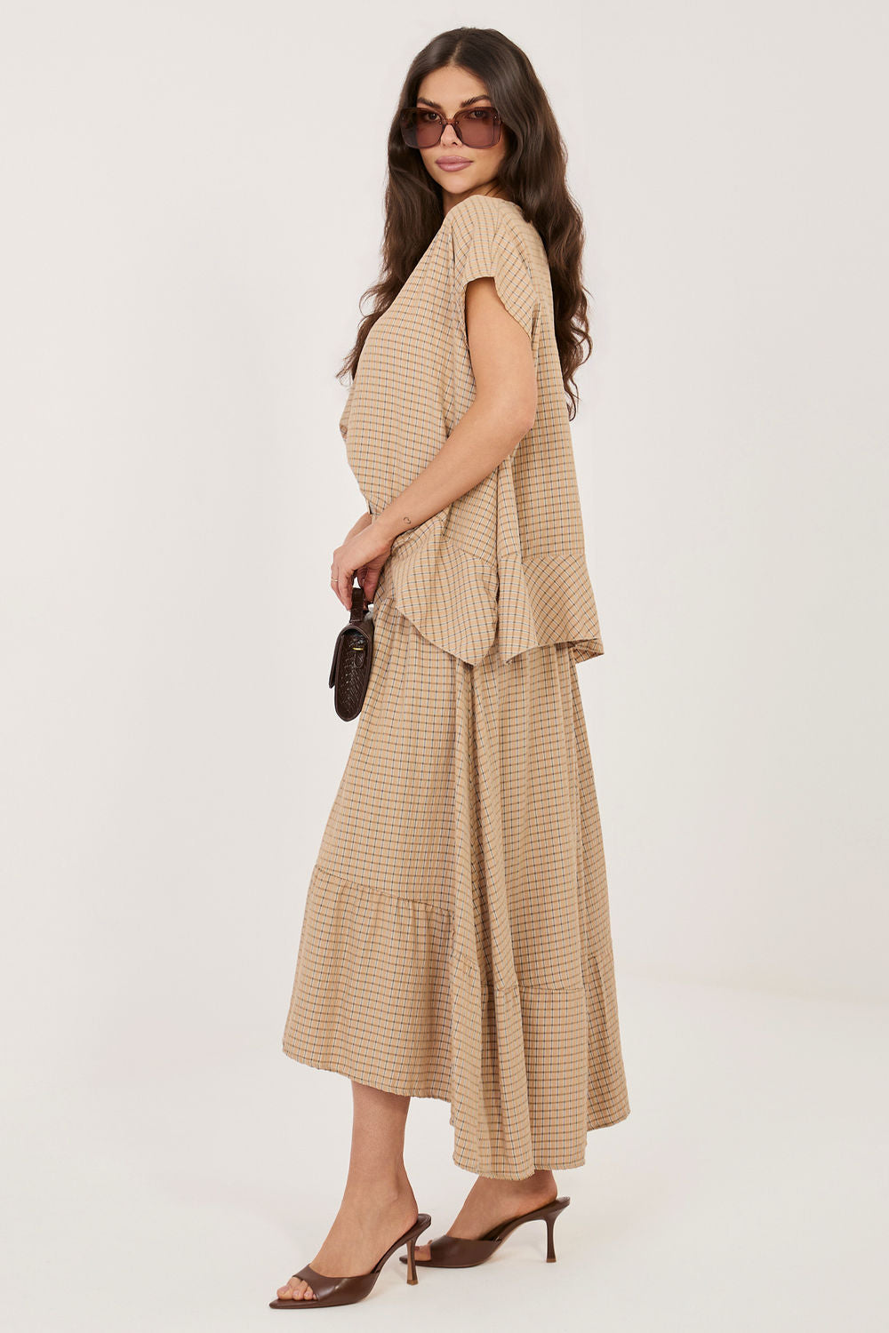 Italy Moda Camel Midi Skirt - view 2