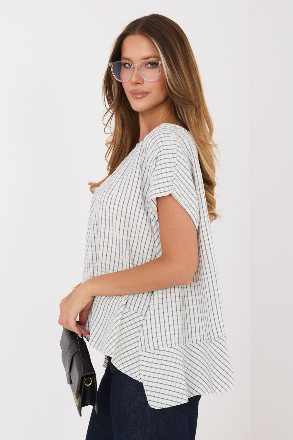 Italy Moda Ecru Short Sleeve Blouse - view 4