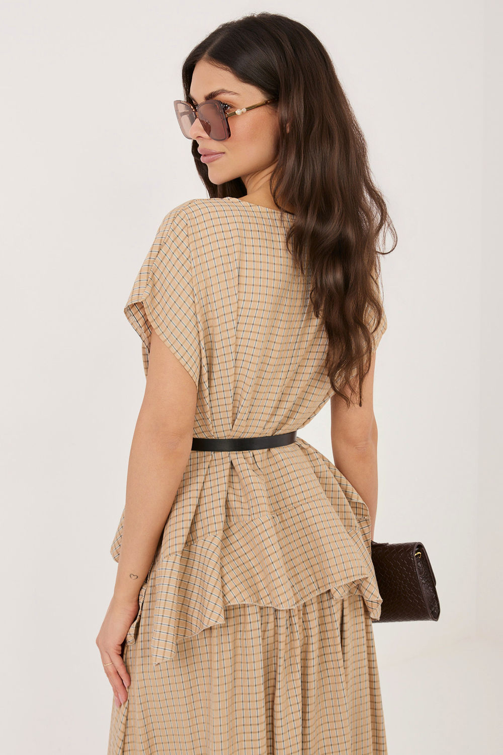 Italy Moda Camel Short Sleeve Blouse - view 3