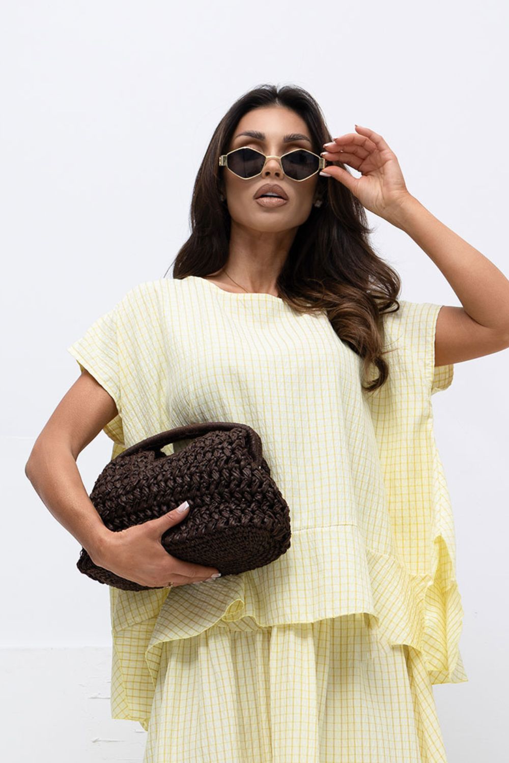 Italy Moda Light Yellow Short Sleeve Blouse - view 4