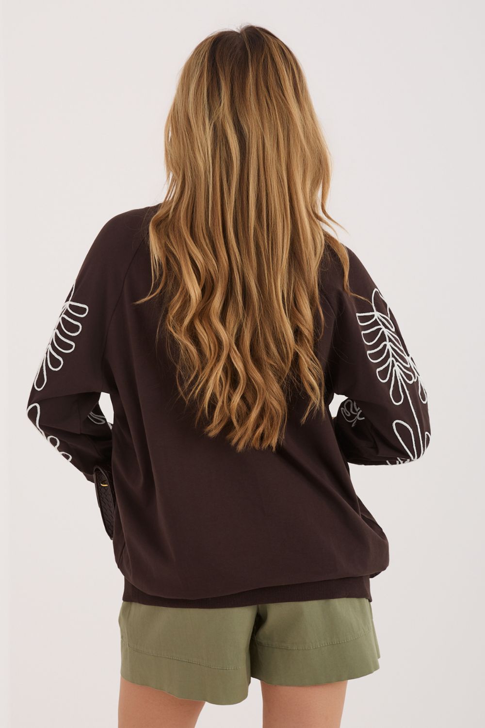 Rue Paris Dark Brown Cotton Sweatshirt - view 4