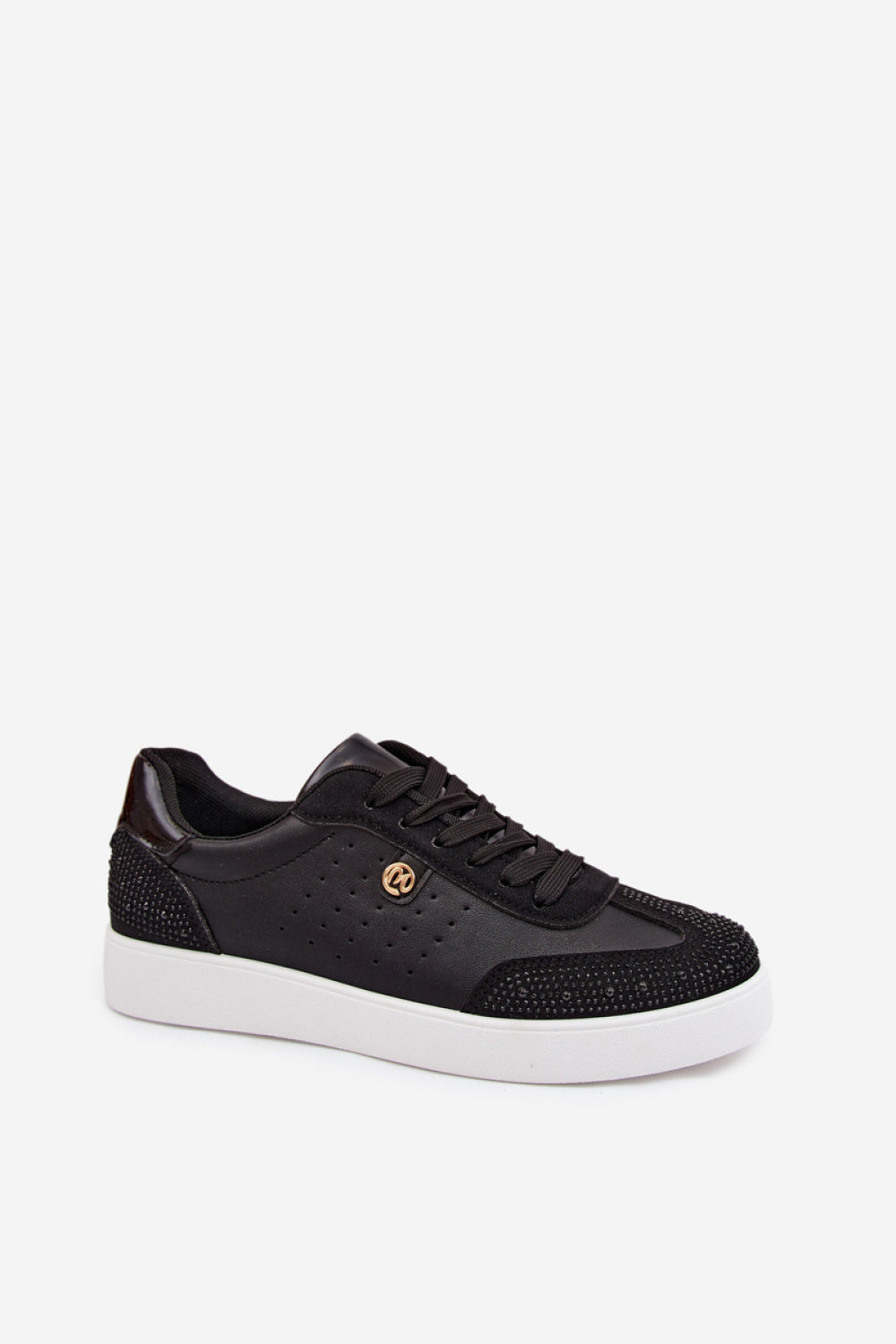 Step In Style Black Faux Leather Platform Trainers - view 2
