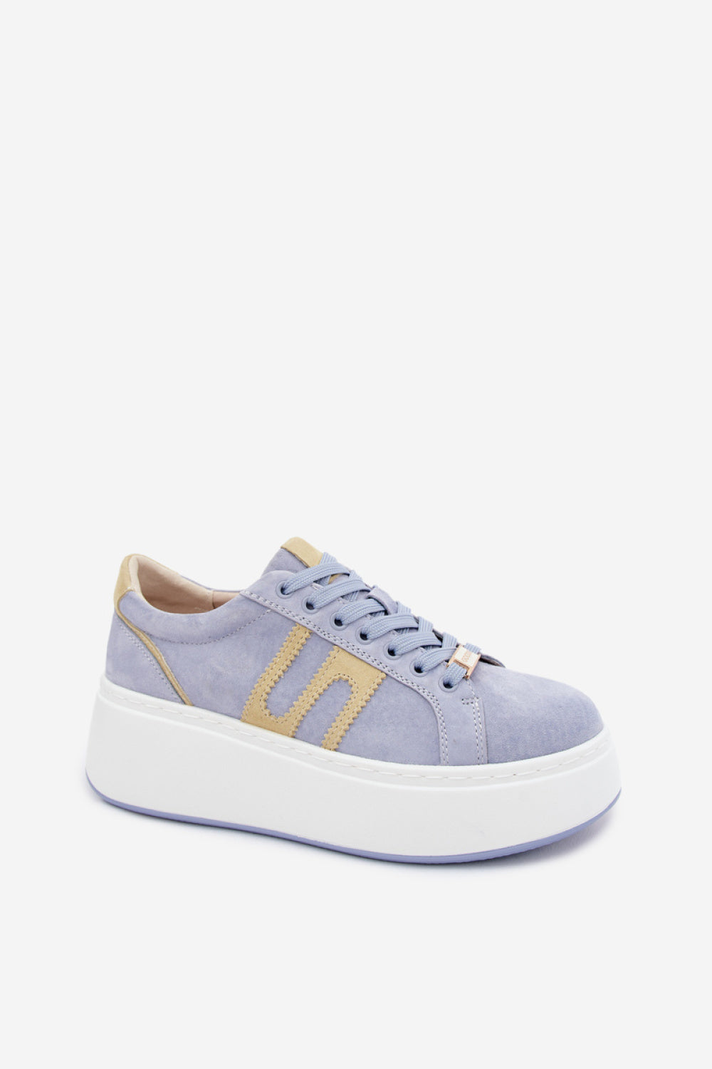 Step In Style Yellow Suede Platform Trainers - view 2