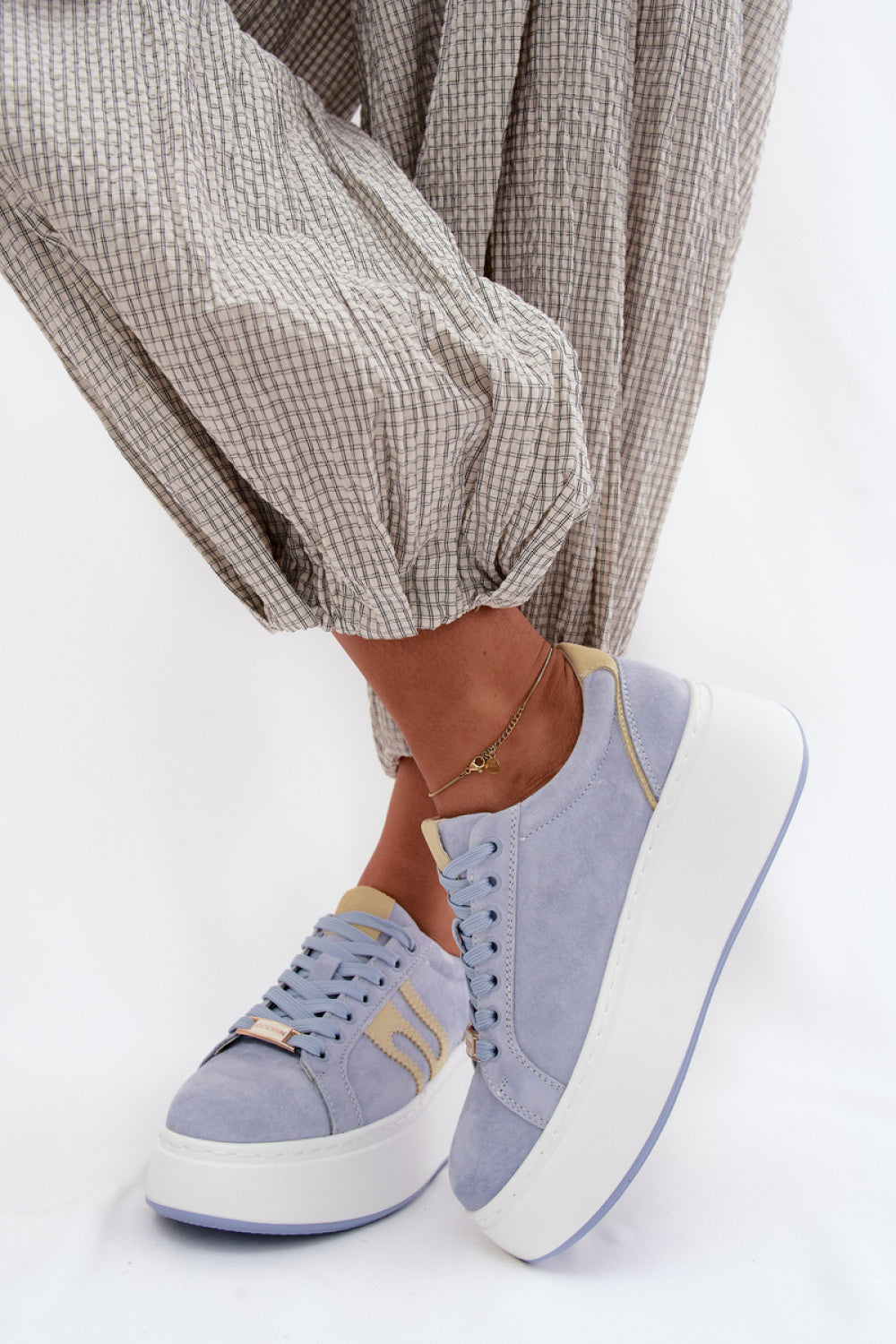 Step In Style Yellow Suede Platform Trainers - view 3