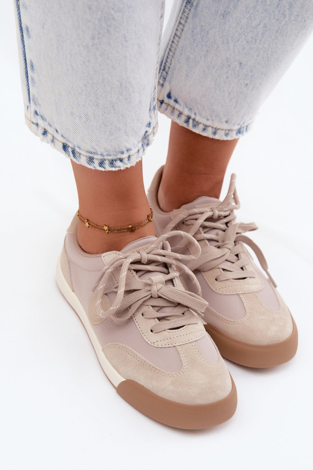 Step In Style Beige Suede Trainers