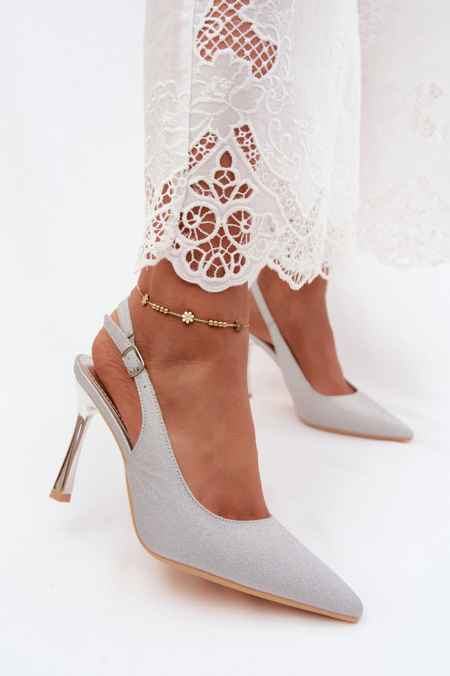Step In Style Mercella Silver Stiletto High Heels