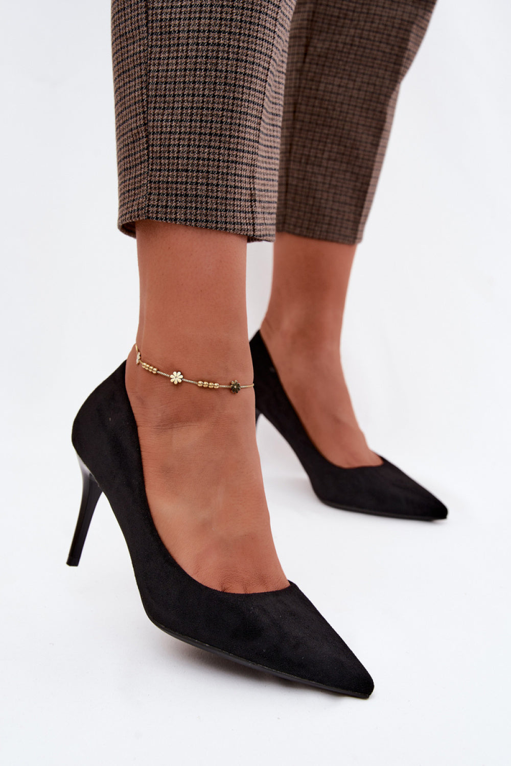 Step In Style Tropessa Black Faux Suede Stiletto High Heels