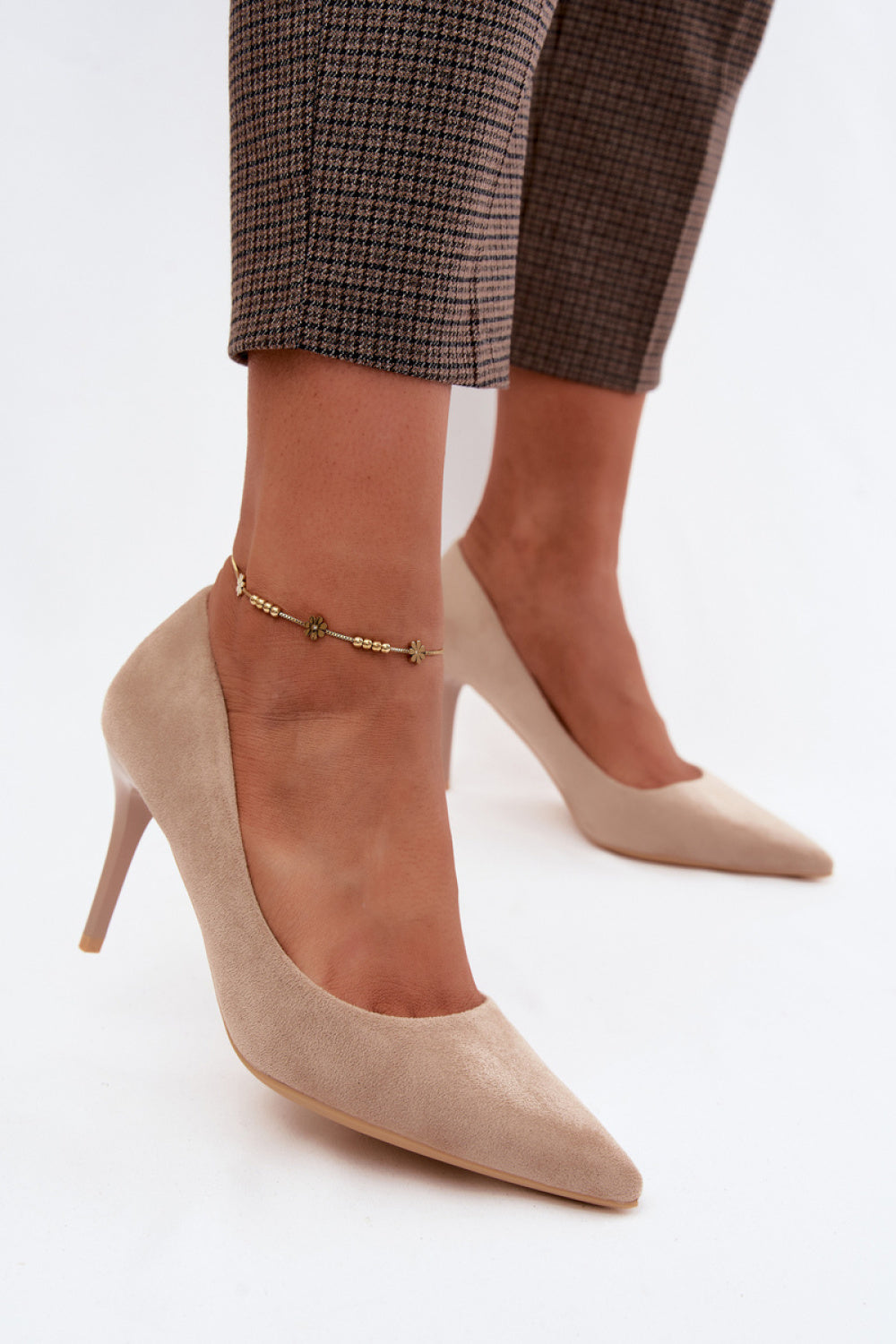 Step In Style Tropessa Beige Suede Stiletto High Heels