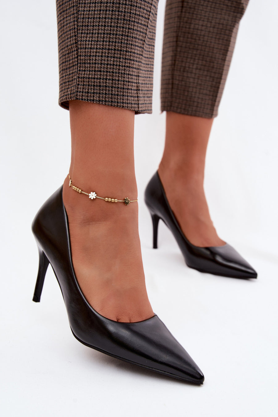 Step In Style Tropessa Black Faux Leather Stiletto High Heels