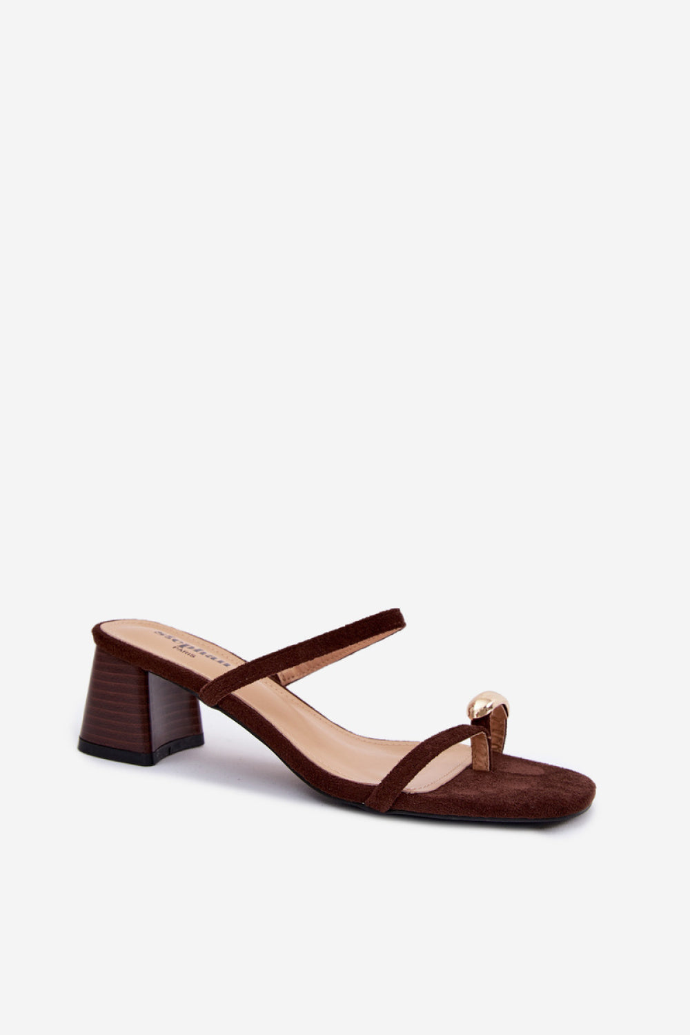 Step In Style Verbena Chocolate Faux Suede Block Heel Heeled Sandals - view 2
