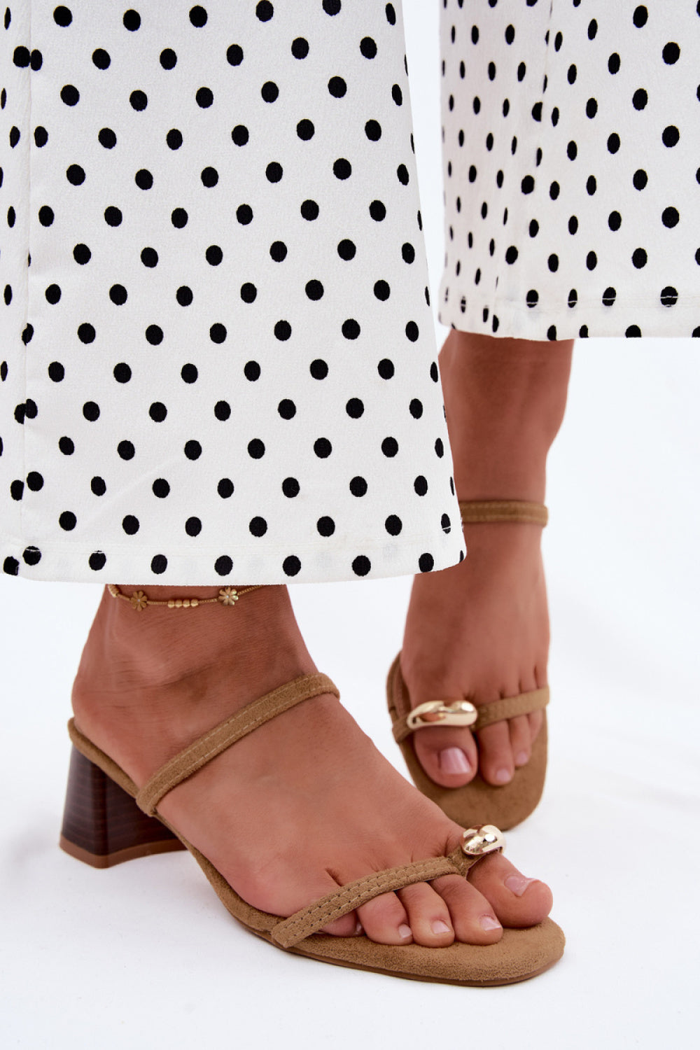Step In Style Verbena Khaki Faux Suede Block Heel Heeled Sandals - view 2