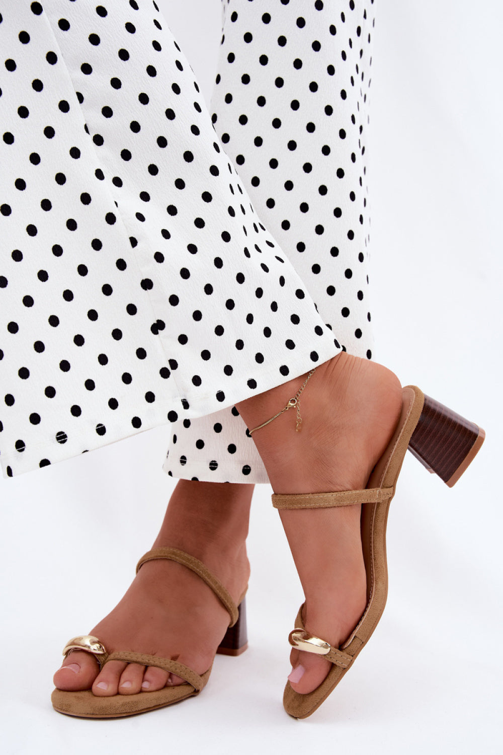 Step In Style Verbena Khaki Faux Suede Block Heel Heeled Sandals - view 3