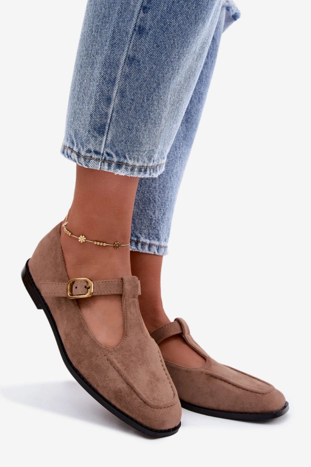Step In Style Bonnia Khaki Suede Flat Shoes - view 2
