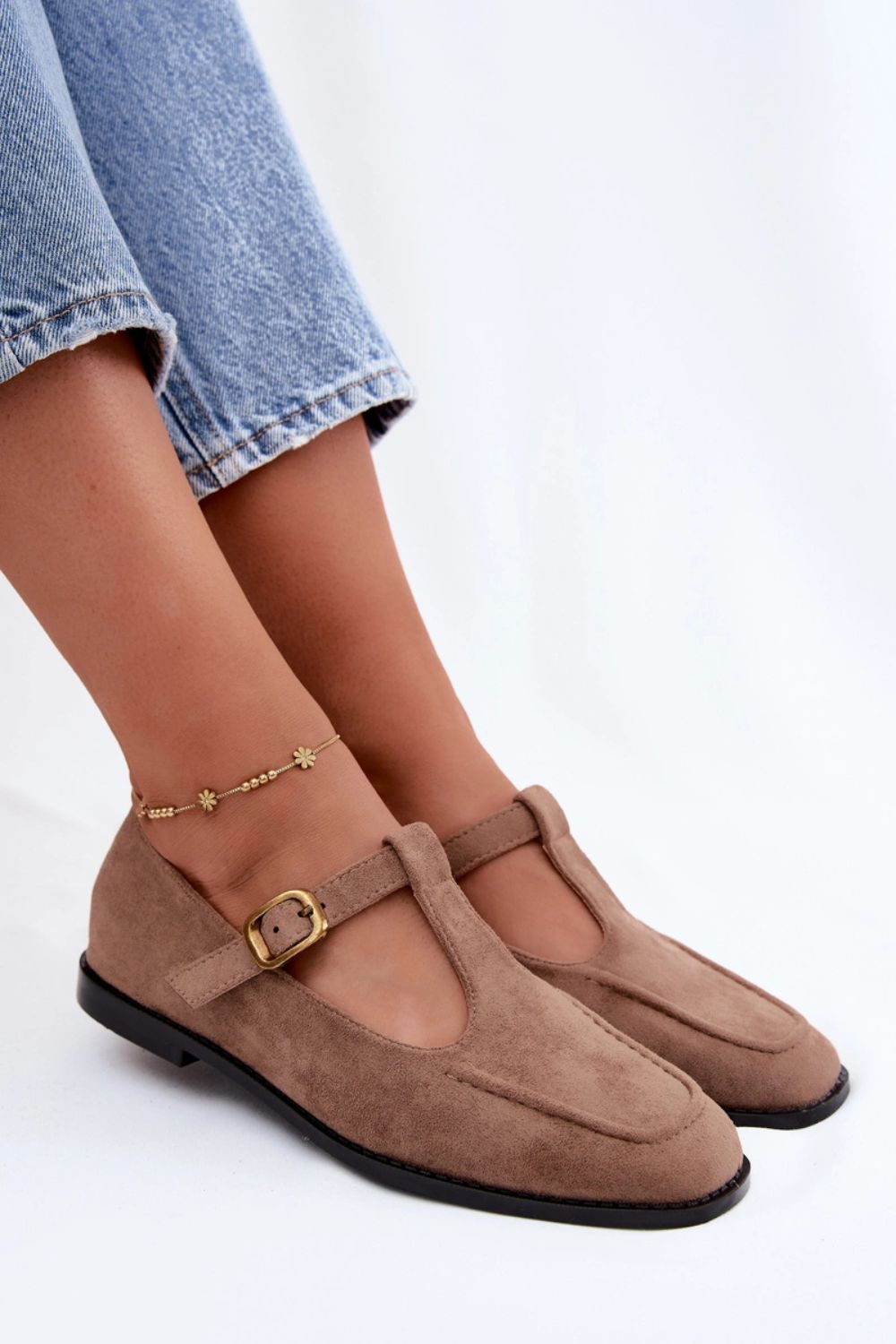Step In Style Bonnia Khaki Suede Flat Shoes - view 3