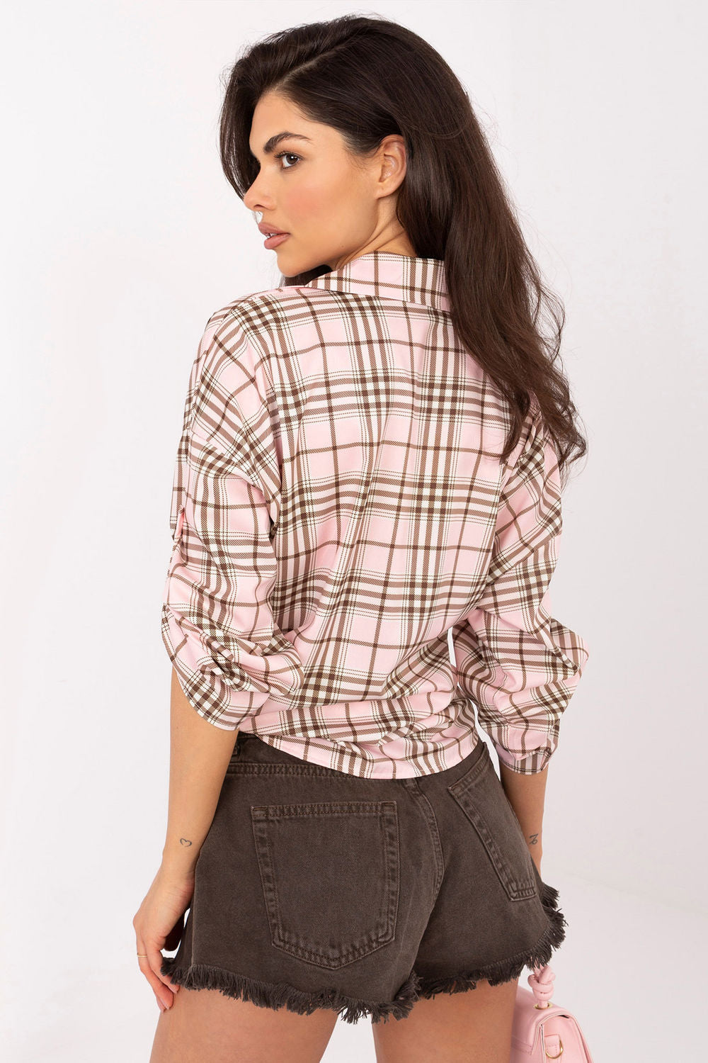Italy Moda Light Pink Draped Shirt - view 3