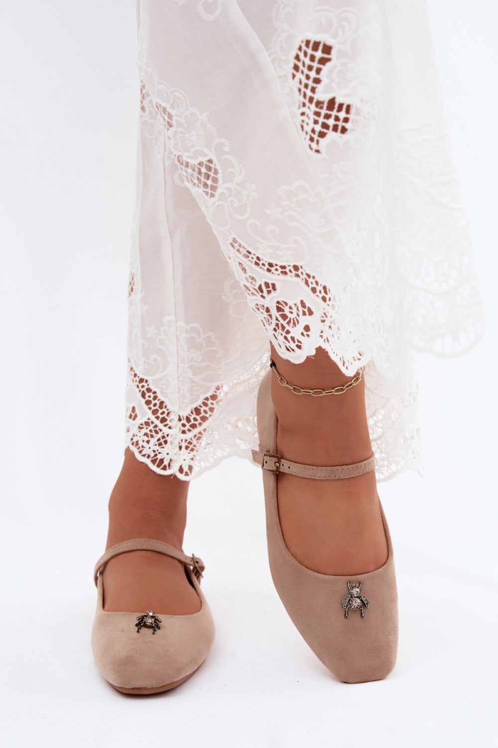 Step In Style Pinea Beige Suede Ballet Flats - view 3