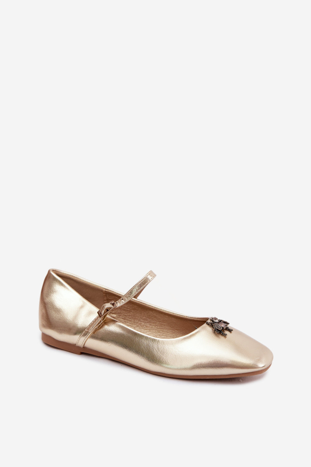 Step In Style Pinea Gold Faux Leather Ballet Flats - view 2