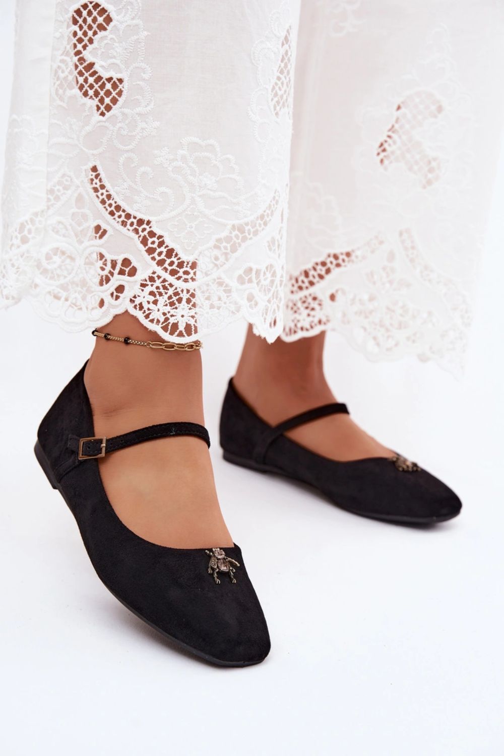 Step In Style Pinea Black Suede Ballet Flats - view 4